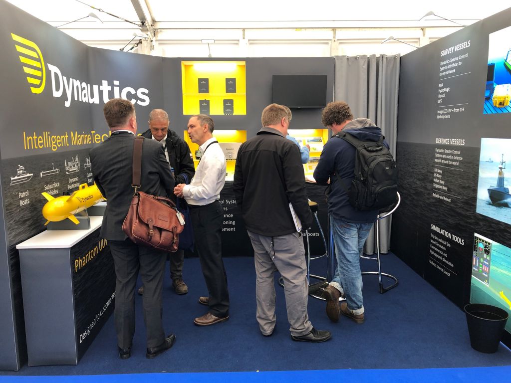 Dynautics' stand at Ocean Business 2021